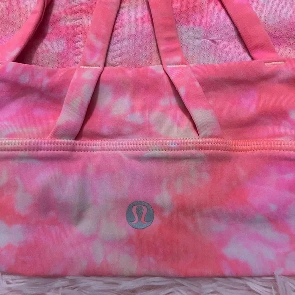 lululemon athletica Pink and Orange/Pink Tie-Dye Sports Bra - Picture 3 of 4
